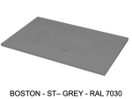 Plan vasque lavabo intégré au angle arrondi, sur mesure, Largeur 60 à 200 cm x Profondeur 40 à 60 cm, résine minérale ACRYSTONE® Finition lisse mate, Livraison Offerte et Rapide.